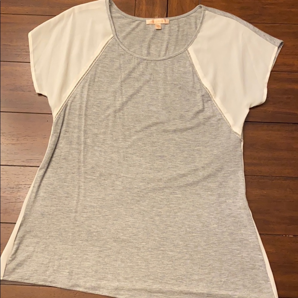 Skies are Blue Mixed Material Tee by StitchFix